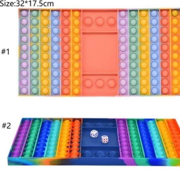 NEW RAINBOW POPIT GAME WITH DICE (NO. 2) - Picture 2 of 2
